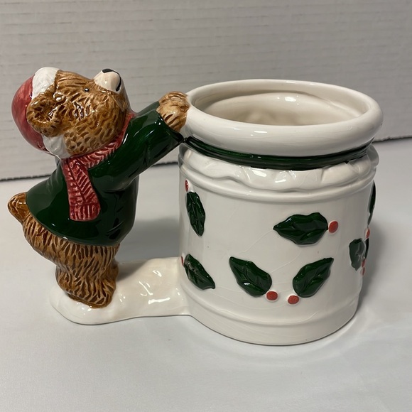Holiday Bear and Mistletoe Christmas Coffee Mug. Very Unique. - Picture 3 of 12